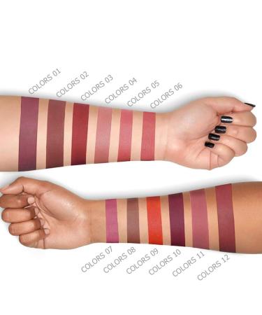 Velvety Matte Lipstick Set - 12Pcs, Long Lasting & Waterproof, Non-Stick Cup Lip Gloss, Nude & Red Shades - Birthday Gift Edition - Buy Online on GoSupps.com