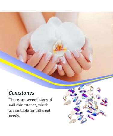 dijiusidy 50 Pieces Glass Crystal Set Eye-catching Personalized Nail Art Rhinestones DIY Handcraft Manicure Accessories for Card Making White AB - Buy Online on GoSupps.com