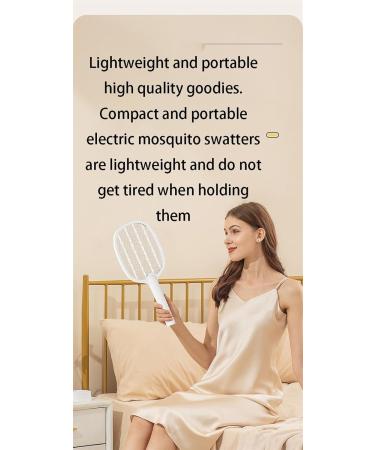 Electric Fly Swatter 3000V Bug Zapper Racket 2 in 1 Fly Swatter with 1200mAh Battery Rechargeable Mosquito Killer Lamp with 3 Layers Safety Mesh for Indoor and Outdoor - Buy Online on GoSupps.com