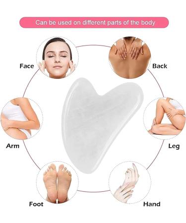 Natural Jade Gua Sha Heart Tool | 100% Natural Stone Massage for Face Eyes & Neck | Skin Care & Relaxation - Buy Online on GoSupps.com