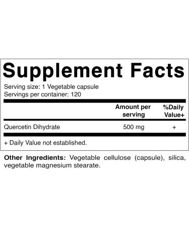 Vitamatic Quercetin 500mg - 120 Vegetarian Capsules | Cardiovascular & Immune Support | Non-GMO, Gluten-Free, Vegan - Buy Online on GoSupps.com