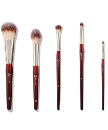 BK BEAUTY - PRECISION BRUSH COLLECTION (5PC) - Professional Makeup Brush Set for Bronzer Blush Contour Powder & Eye Makeup | Premium Face Brushes for Flawless Application