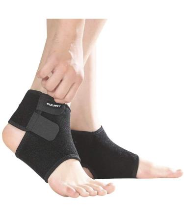 Eulant children ankle bandages foot bandage breathable (1 pair) ankle support for boys and girls ankle bandages for running dancing martial arts roller skiing basketball football M black