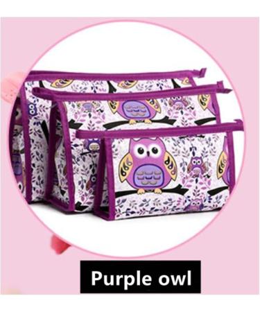 XICHEN 3 in 1 Zippered Cosmetic Bag - Owl Purple | Durable Vacation Bathroom Storage (3 Sizes) - Buy Online on GoSupps.com