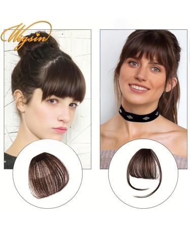 Bangs Hair Clip Synthetic Air Bangs Hairpiece Women Mini Fake Bangs Black Brown Hairpiece Extension for Girls Bangs Clip in Hair(Color:18-4) - Buy Online on GoSupps.com