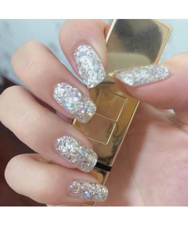 Glitter Silver Nail Polish Metallic Quick Dry Long Lasting Shimmer Sparkle Metal Effect Nail Varnish No UV Needed Nail Art Polish Gifts for Women Girls DIY Nail Art Manicure Home - Buy Online on GoSupps.com