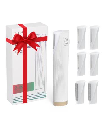 PELCAS Electric Dermaplaning Tool Kit with LED Light Mini Face Dermaplaning Razor Painless 3 Speeds Facial Peach Fuzz Exfoliation Dead Skin & Hair Removal System for Women with 6 Replace Blades