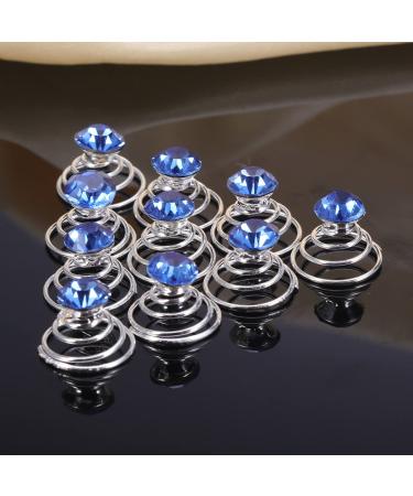 Uonlytech Light Blue Pearl Clip Hair Twists - 12PCS Rhinestone Spiral Hair Pins for Stunning Blue Hairstyles - Buy Online on GoSupps.com