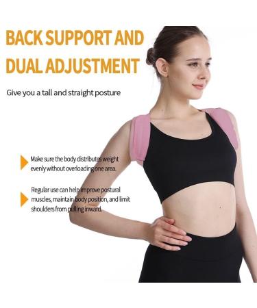 Adjustable Upper Back Brace Posture Corrector - Invisible Hunchback Correction Belt for Pain Relief | Large Pink (132-176 lb - Buy Online on GoSupps.com