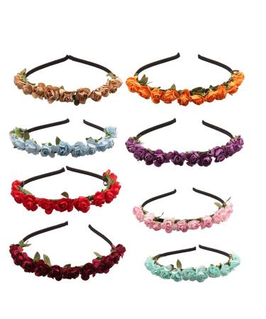 8 Wedding Rose Crown Headband - Perfect Holiday Party Headwear in Various Colors | International Shipping - Buy Online on GoSupps.com