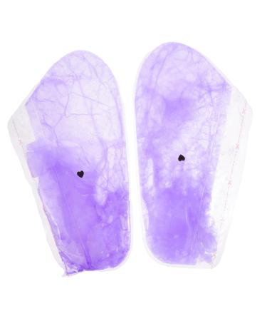 Minkissy 1 pair of manual wax set foot wax set spa socks for the feet foot socks made of plastic feet with plastic cover bathroom inserts paraffin wax Lotion socks gloves cosmetics violet 33x19.2x0.8cm
