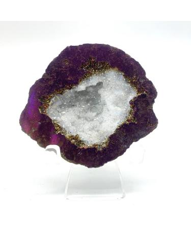 Crystal Rough Home Decor 1pc Wine red Titanium Aura Agate Quartz Cluster Crystal Geode Minerals Specimen Decorative Stones Ore Gifts Natural Crystal - Buy Online on GoSupps.com
