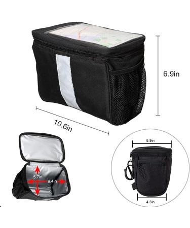 Senxry Insulated Bike Handlebar Bag with Phone Holder - Water Resistant Cooler Bag for Outdoor Cycling - 3.5L Capacity - Ideal for Kids, Girls, Boys, Men, Women - Scooter, Cruiser Accessories - Buy Online on GoSupps.com