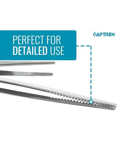 AFTREN High Precision Straight Tweezers - Stainless Steel Serrated Tweezers for Doctors | 7.5 Laboratory Tool - International Shipping Available - Buy Online on GoSupps.com