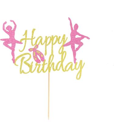 Arthsdite 1Pc Ballet Happy Birthday Cake Topper Ballerina Girl Dancing Cake Supplies Ballerina Girl's Birthday Party Decorations Ballet Dancer Cake Topper M - Buy Online on GoSupps.com