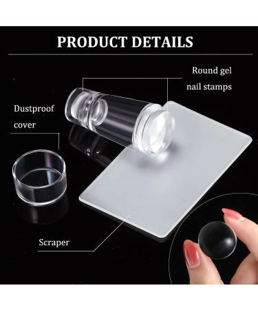 6-Piece Clear Silicone Nail Art Stamper Kit with Scraper - DIY Nail Stamping Tool Set for Manicure and Nail Decor - Buy Online on GoSupps.com