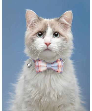 Tagme Cat Collar with Name & Phone Number - Navy Blue Plaid Kitten Neck Band with Safety Closure & Bell - 1 Pack - Buy Online on GoSupps.com