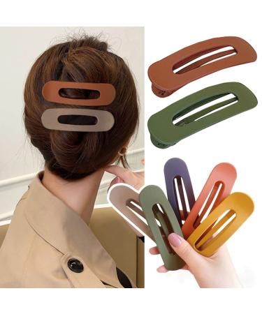 Bakores 8 PCS Flat Hair Clips for Thick Hair  Large Duck Billed Alligator Side Slide Hair Clips for Styling Sectioning Flat Claw Clips Non-slip Hair Claw Clips  Fashion French Hair Barrettes Accessories for Women Girls