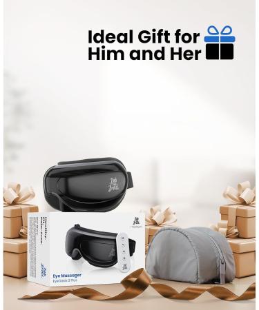 BOB AND BRAD Eye Massager - FSA/HSA Eligible EyeOasis 2 Plus for Migraines Heat & Compression Music Heated Mask for Dry Eyes Relief - Perfect Gift in Black with Remote - Buy Online on GoSupps.com