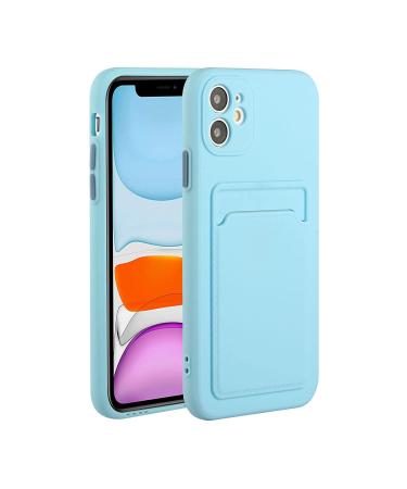 Tivenfezk Nadoli Silicone case for iPhone 15 Plus Ultra thin shockproof scratch -resistant wallet soft TPU protective case mobile phone case with credit card holder iphone 15 plus blue
