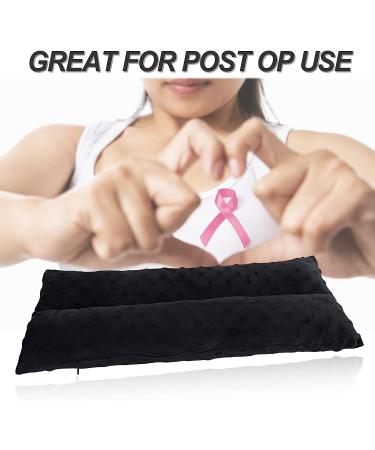 Mastectomy Seat Belt Pillows - Post Surgery Chest Cushions for Pacemaker Bypass & Hysterectomy - Hook N Loop Tape - Minky Dot Black - Buy Online on GoSupps.com