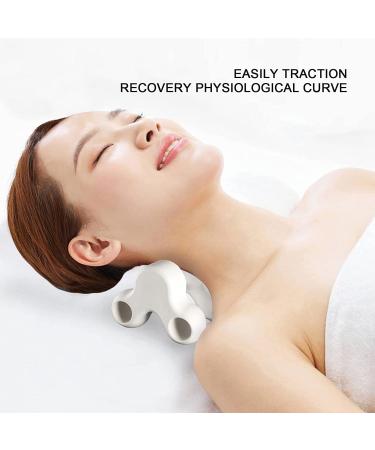 Neck Protection Cervical Tension Device | Shoulder Relaxer Pillow for Neck Pain Relief | Home Use Neck Support - Bianco - Buy Online on GoSupps.com