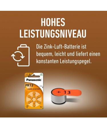 Panasonic PR13 Zinc-Air Hearing Aid Batteries - Type 13 1.4V 60 Pack (10 Packs) - Long-lasting & Reliable Performance - Buy Online on GoSupps.com