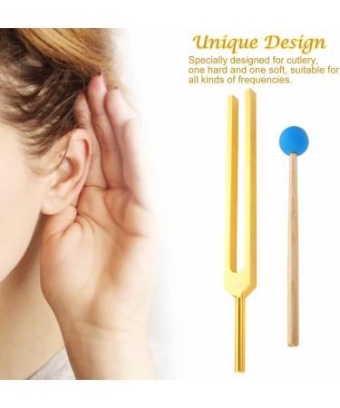 Dreld 9 Solfeggio Tuning Forks Kit - Healing Forks with Silicone Hammer and Bag for DNA Repair - Golden - Sound Therapy Musical Instrument - Buy Online on GoSupps.com