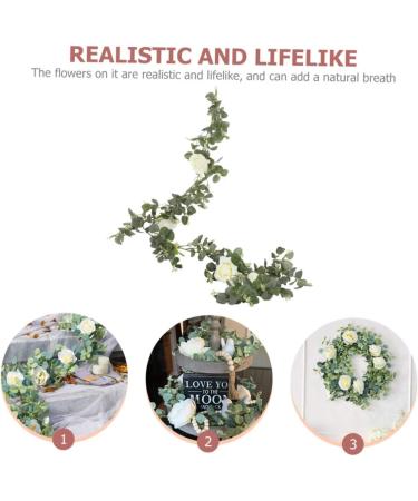 Zerodeko 3pcs Artificial Rattan Peony Garland Summer Front Door Wreath Arch Decor Fake Eucalyptus Garland Artificial Flower Eucalyptus Garland White Greenery Money Leaf Hanging Silk Flower Greenx3pcs 200X3.5CMx3pcs - Buy Online on GoSupps.com