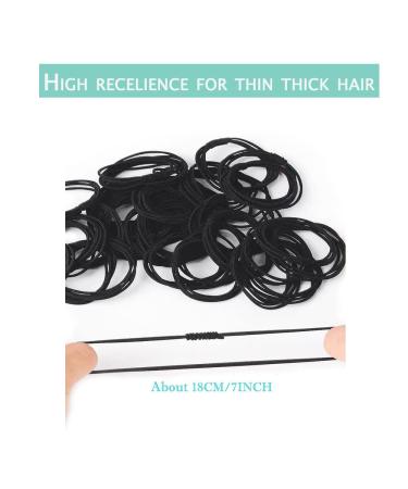 20pcs Black Elastic Hair Ties for Women, Girls, and Men - Seamless Pony Tail Holders for Thick, Thin, and Curly Hair - No Damage Bands - 4-in-1 Design - Buy Online on GoSupps.com
