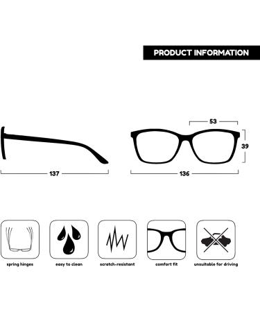 Designer Blue Schildpatt Reading Glasses for Men & Women - Large Wrap Style with Feather Hinges +2.00 Diopter - Buy Online on GoSupps.com