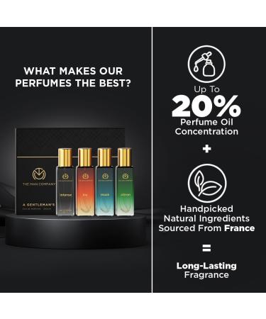 The Man Company Specially Curated Perfume Gift Set 4X20Ml - A Gentlemen's Desire | Premium Long-Lasting Fragrance| Citron For Travel| Intense For Office| Musk For Sports| Joy For Outing 80 Ml - Buy Online on GoSupps.com