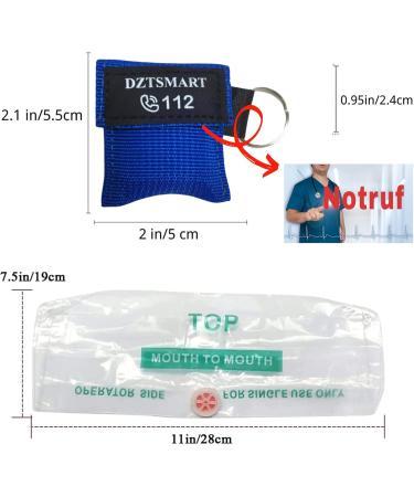 Dztsmart Ventilation Mask Key Rings - 5 Pack CPR Pocket Masks for First Aid & AED Training (Blue) - International Shipping Available - Buy Online on GoSupps.com