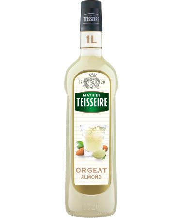 Mathieu Teisseire Orgeat Syrup (Almond) for Hot or Cold Coffee Drinks Cocktails 1L Bottle