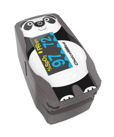CHOICEMMED OLED Panda Pediatric Pulse Oximeter Fingertip  SP02 Pulse Oximeter for Kids  Children Pulse Oximeter with Color OLED Screen - Child O2 Saturation Monitor with Batteries (Not for Infant or Newborn)