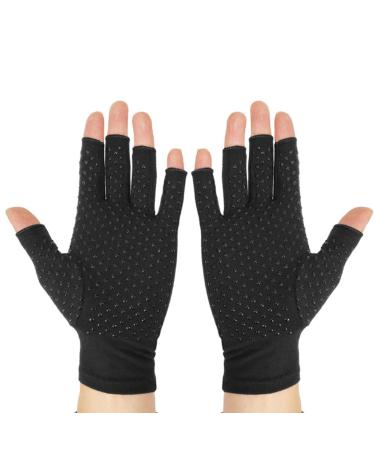 Fabater Half Finger Bike Gloves 1 Pair Elastic Uniform Pressure Compression Arthritis Gloves Anti Slip for Daily Health Care for Mountaineering for Men (M)