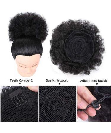 JHZHONG Afro Puff Drawstring Ponytail for Black Women Short Kinky Curly Afro Ponytail Synthetic Hair Afro Bun Drawstring Ponytail for Women(1B-Black/small size(Pack of 2) small size(Pack of 2) Black(1B) - Buy Online on GoSupps.com