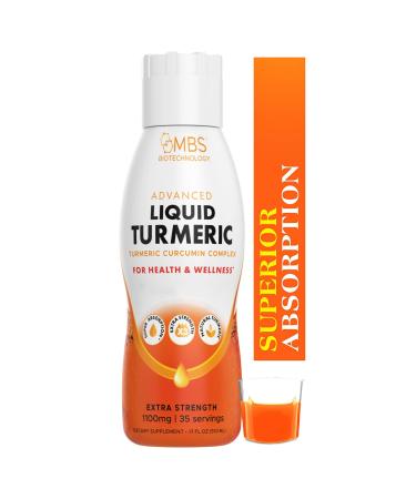 MBS Biotechnology 1100mg Turmeric Curcumin with Black Pepper Bioperine and Curcousin for Superior Absorption for Inflammation and Joint Support. 35 Servings. Vitamins C D3 E and Riboflavin B2.