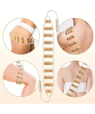 AIDIRui Rope Back Massager - 39.4 Wooden Massage Roller for Back Neck Legs & Waist | International Shipping Available - Buy Online on GoSupps.com