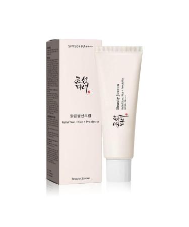 Relief Sun Organic Korean sunscreen SPF50+ PA++++ Riceand Probiotics | Korean Skin Care Solution for All Skin TypesNourishing Skin Protection and UV Def