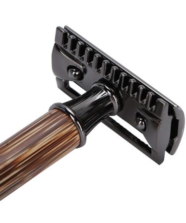 Sonew Men's Bamboo Handle Manual Shaver | Zinc Alloy Portable Beard & Body Hair Razor | Replaceable Head Trimmer for Ultimate Grooming - Buy Online on GoSupps.com