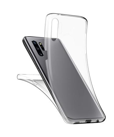 Herbests compatible with Samsung Galaxy Note 10 Plus Case Silicone 360 degrees Full Body Cover Transparent Tpu Silicone Cases Back Double Back Back Double Cover Cover Country Case Clear