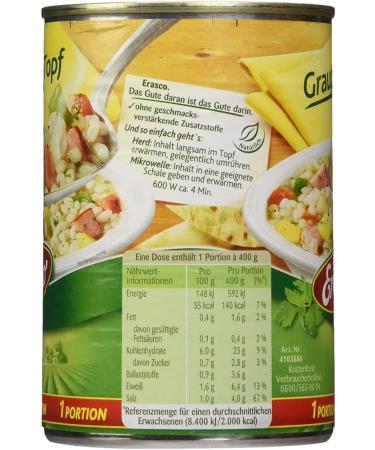 n.v. Erasco Pearl Barley with Lots of Pearl Barley and Fresh Vegetables 400g (Pack of 3) - Buy Online on GoSupps.com