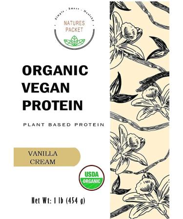 Organic Vegan Protein Powder - Plant Based Vanilla Flavor Non-Dairy Gluten Free Sugar Free Non-GMO Ketogenic 1 lb - Buy Online on GoSupps.com