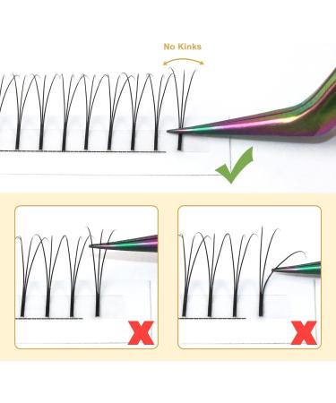 3D-0.10-C 14mm Long Stem Pre Made Fan Eyelash Extensions | Premade Russian Volume Lashes 0.07 0.10 C/D Curl - Buy Online on GoSupps.com