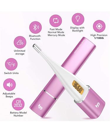 Intelligent Basal Thermometer for Ovulation & Fertility Tracking | Backlit LED Screen & App | femometer Vinca II Purple - Buy Online on GoSupps.com