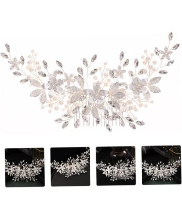 FRCOLOR Alloy Pearl Hair Comb Vintage Ornaments Flower Hair Comb Wedding Hair Teasing Comb Wedding Hair Comb Tiara Crystal Iron Wire Hair Accessories Bride White - Buy Online on GoSupps.com