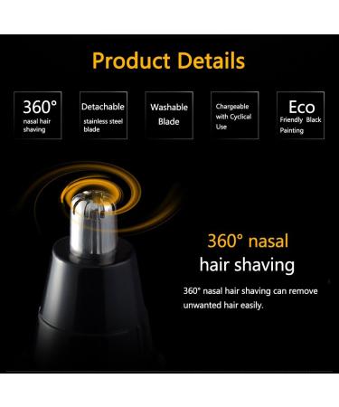 ZJchao 4-in-1 Nose Hair Trimmer & Hair Removal Kit - Rechargeable Waterproof Stainless Steel Electric Shaver for Men & Women - Buy Online on GoSupps.com