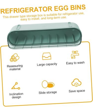 GLEAVI 1 Pc Slide Egg Collection Egg Stacker for Refrigerator Double Layer Food Container Protective Box Green 28.5X15CM - Buy Online on GoSupps.com