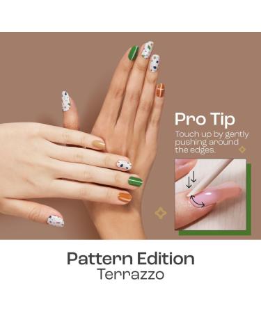Gya Labs Terrazzo Nail Stickers - Long Lasting Gel Nail Strips for Women (20 Pcs) - Nail Art Kit with Semi Cured Design - Stick on Nails for Trendy Nail Art - Buy Online on GoSupps.com